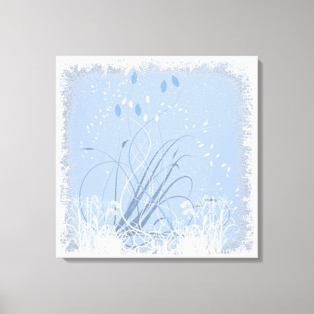 KRW Grunge in Blue Wrapped Canvas Print (Front)