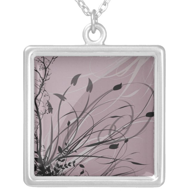 KRW Grunge in Misty Lavender Silver Necklace (Front)