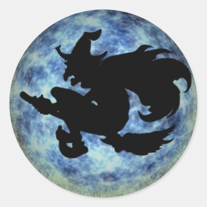 KRW Halloween Moon Witch Shadow Stickers