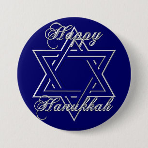 KRW Happy Hanukkah Star of David Pinback Button