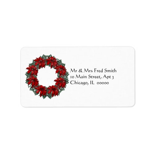 KRW Happy Holidays Wreath Address Label