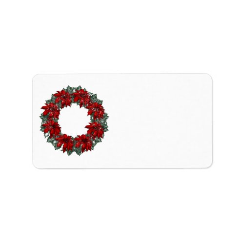 KRW Happy Holidays Wreath Blank Address Label