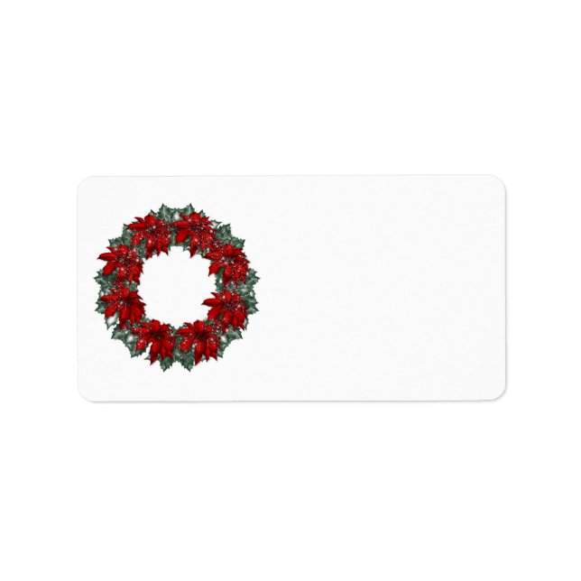 KRW Happy Holidays Wreath Blank Address Label (Front)