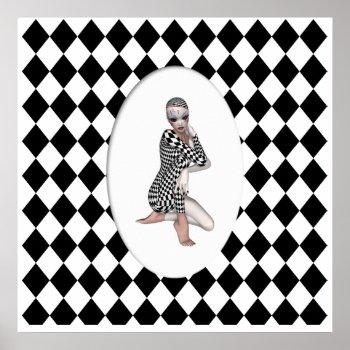 Krw Harlequin Cameo Poster by KRWDesigns at Zazzle
