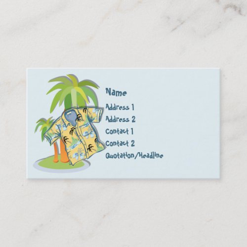 KRW Hawaiian Shirt Custom Business Card