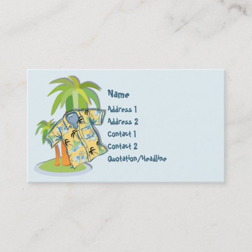 Customizable KRW Hawaiian Shirt Custom Business Card