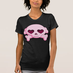 KRW Heart Skull and Crossbones Pink T-Shirt