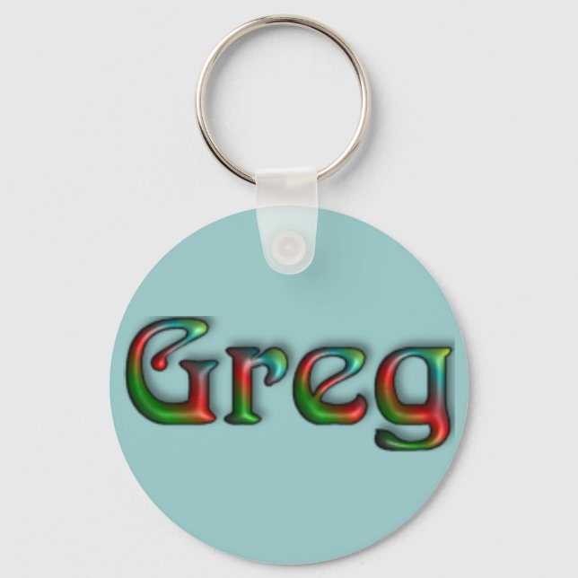 KRW Hippie Groove Name Keychain - Greg (Front)