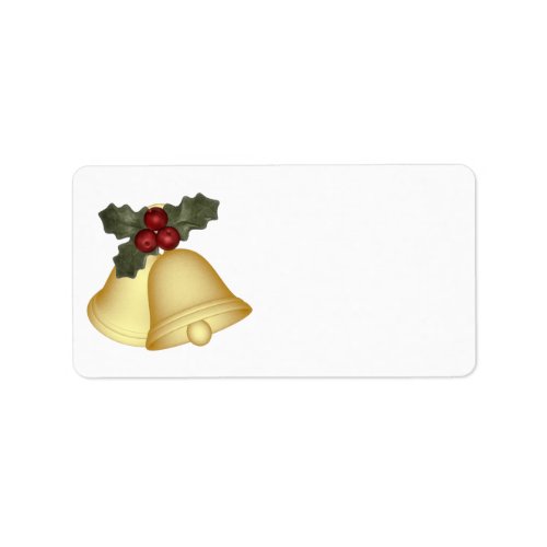 KRW Holly Bells Christmas Blank Address Label