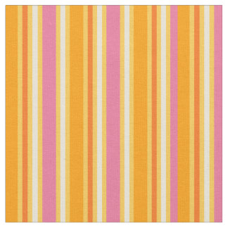 KRW Hot Pink and Orange Stripes Fabric