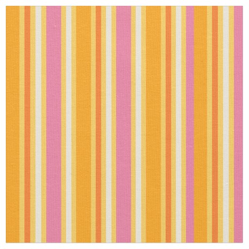 KRW Hot Pink and Orange Stripes Fabric