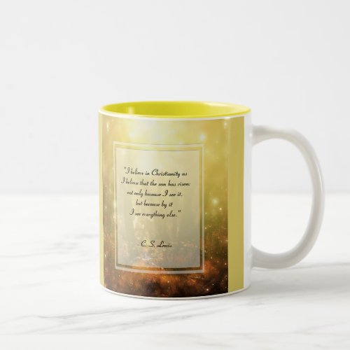 KRW I Believe in Christianity Quote Two_Tone Coffee Mug