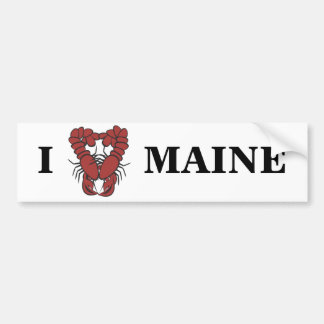 KRW I Love Maine Fun Lobster Bumper Sticker