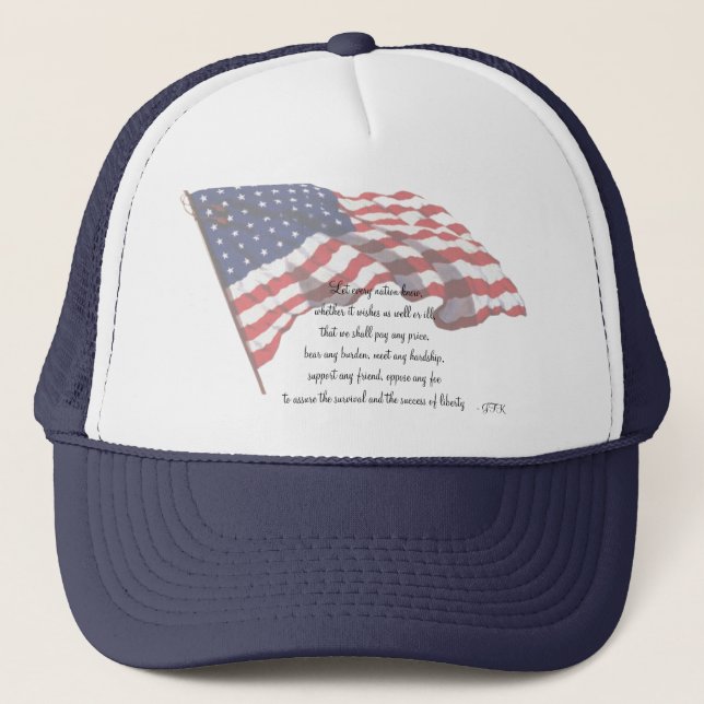 KRW J F Kennedy Quote Trucker Hat (Front)