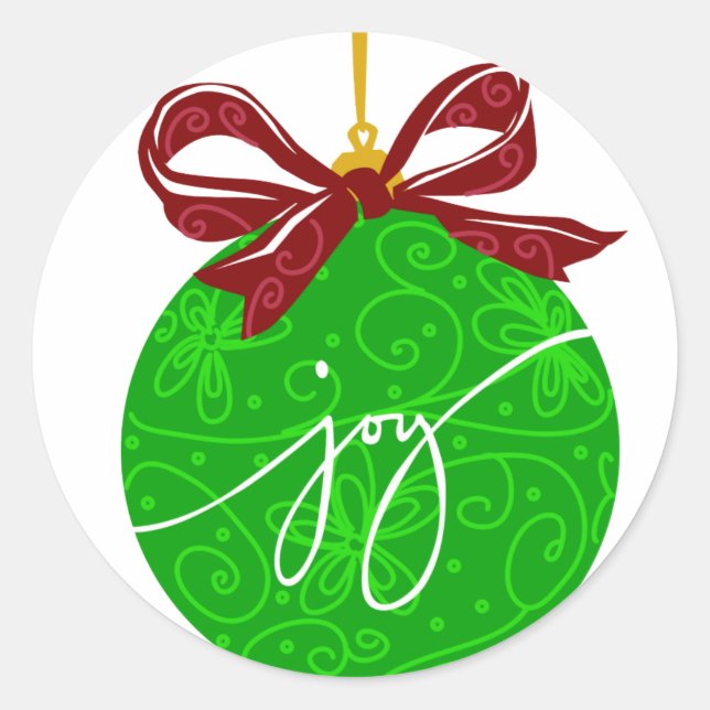 KRW Joy Christmas Ornament Classic Round Sticker (Front)