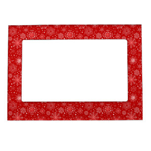 KRW Lacy White Snowflake Christmas Red Photo Frame