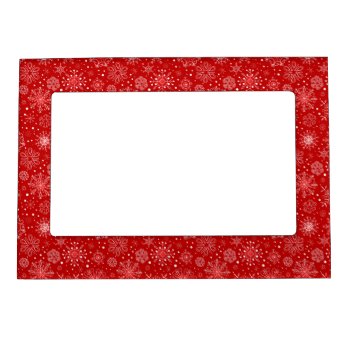 Krw Lacy White Snowflake Christmas Red Photo Frame by KRWHolidays at Zazzle