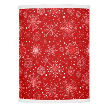 Krw Lacy White Snowflakes Christmas Red Lamp Shade by KRWHolidays at Zazzle