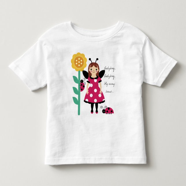 KRW Ladybug Fairy Sunflower Girls T-Shirt (Front)