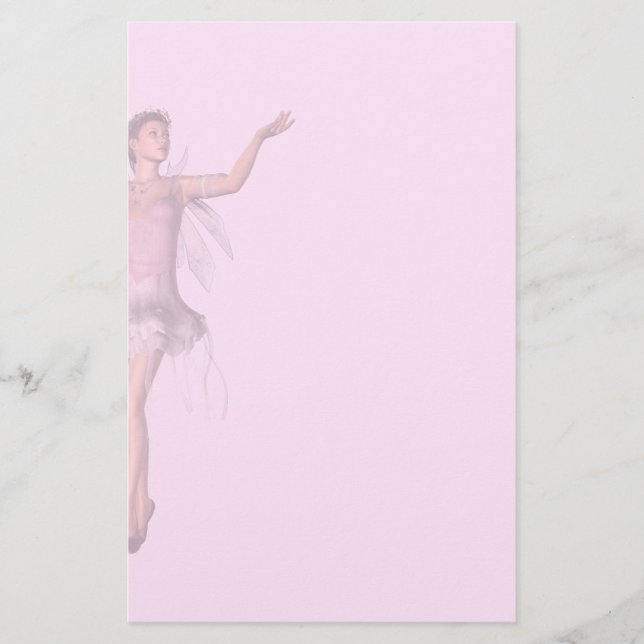 KRW Lana Fairy Fantasy Faded Pink Stationery (Front)