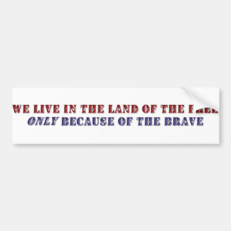 KRW Land of the Free Bumper Sticker