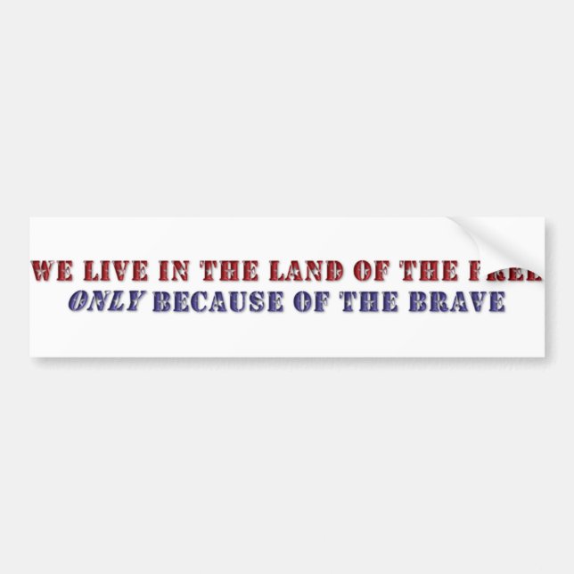 KRW Land of the Free Bumper Sticker (Front)