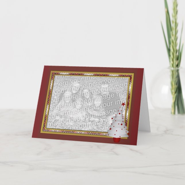 KRW Lil White Christmas Tree Photo Frame Card (Front)