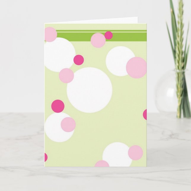 KRW Lime and Pink Dots Blank Card (Front)