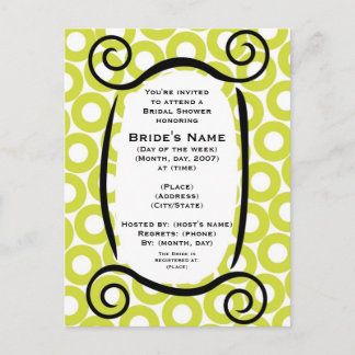 KRW Lime Circle Custom Shower Invitation Postcard