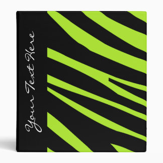 KRW Lime Zebra Stripes Back to School Binder* 3 Ring Binder