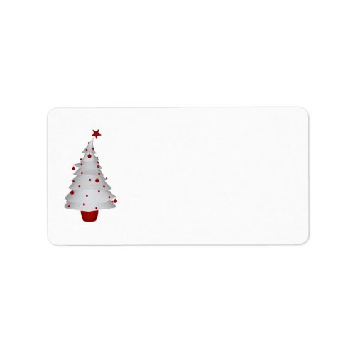 KRW Little Xmas Tree Holiday Blank Address Label