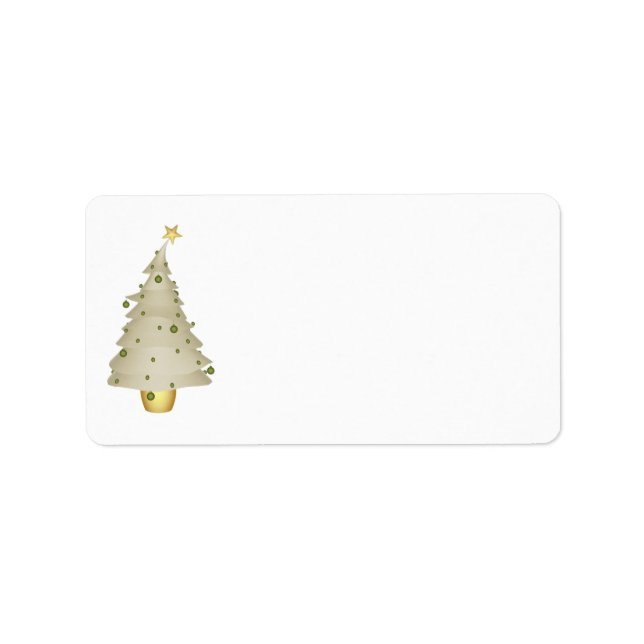 KRW Little Xmas Tree Holiday Blank Address Label (Front)