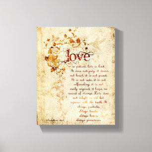 KRW Love is Patient Corinthians Bible Quote Art Canvas Print