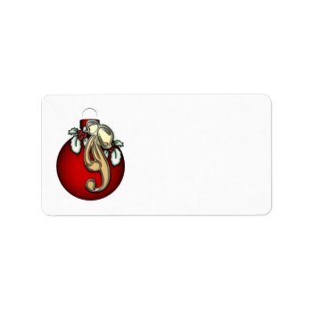 Krw Lovely Ornament With Holly Blank Address Label by KRWHolidays at Zazzle