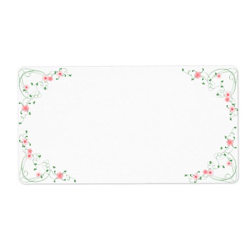 KRW Lovely Pink Floral Blank Shipping Label