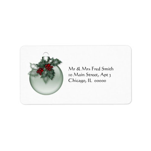 KRW Lovely Xmas Ornament with Holly Address Label