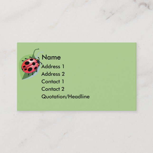 KRW Lucky Ladybug Business Card (Front)