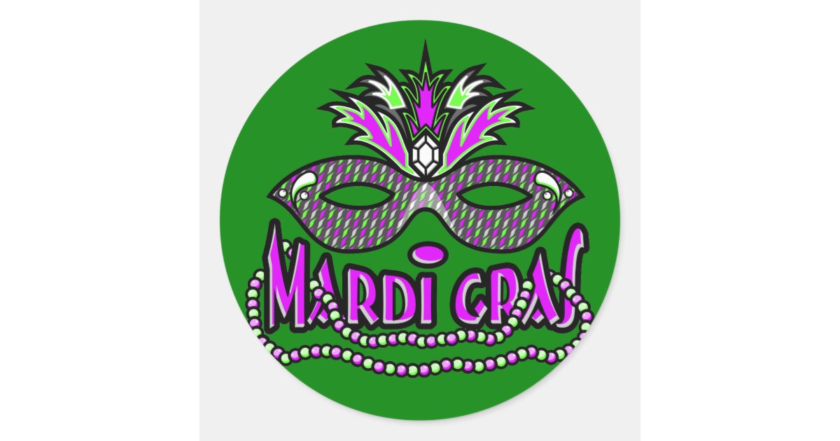mardi gras mask stickers