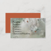 KRW Misty Gray Floral with Orange Butterflies Business Card (Front/Back)
