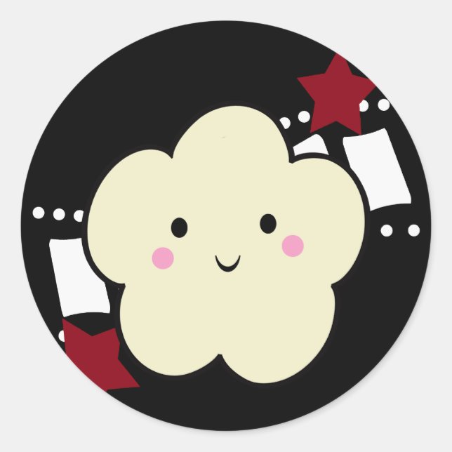 KRW Movie Popcorn Kawaii Sticker (Front)
