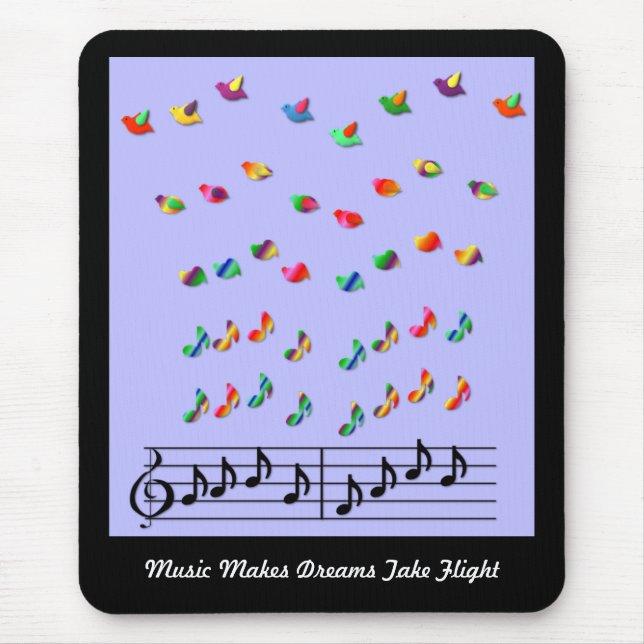 KRW Music Makes Dreams Take Flight Mouse Pad (Front)