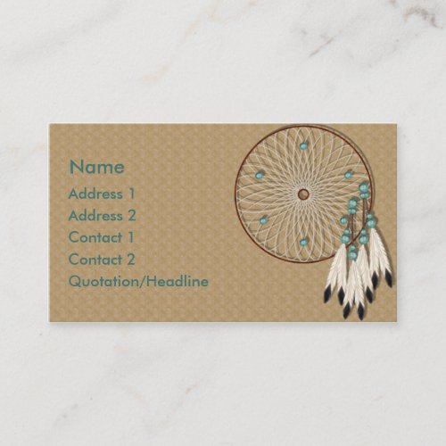 KRW Native American Dreamcatcher Custom Business Cards