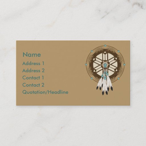 Customizable KRW Native American Dreamcatcher Custom Business Card Templates