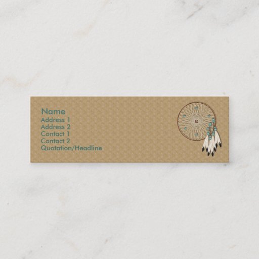 Customizable KRW Native American Dreamcatcher Custom Business Cards