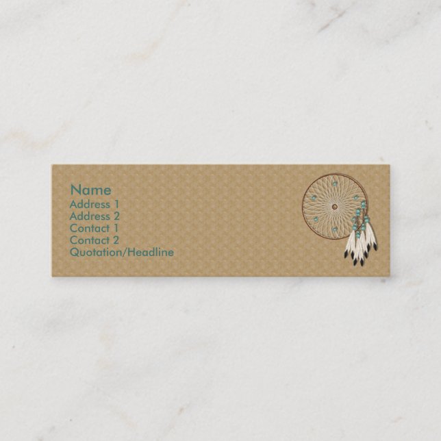 KRW Native American Dreamcatcher Custom Mini Business Card (Front)
