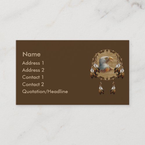 KRW Native American Eagle Dreamcatcher Business Card Templates