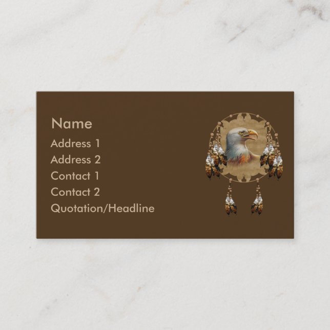 KRW Native American Eagle Dreamcatcher Business Card (Front)