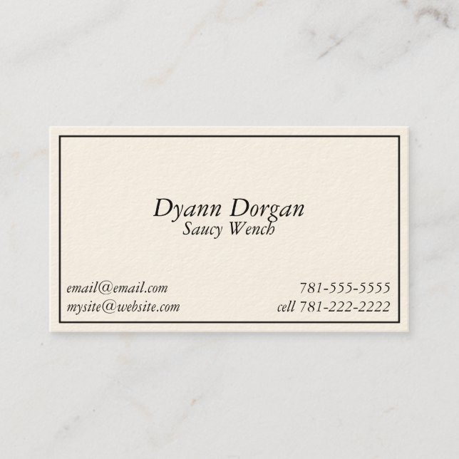 KRW Novelty Joke Saucy Wench Business Card (Front)