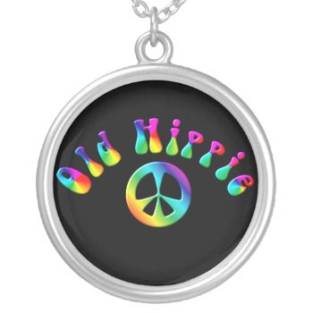 Krw Old Hippie Peace Sign Sterling Silver Necklace by KRWDesigns at Zazzle