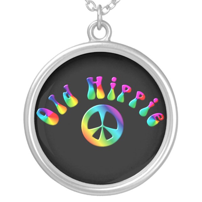 KRW Old Hippie Peace Sign Sterling Silver Necklace (Front)
